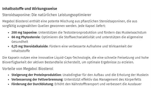 Megabol Biosterol - 30 Kapsel
